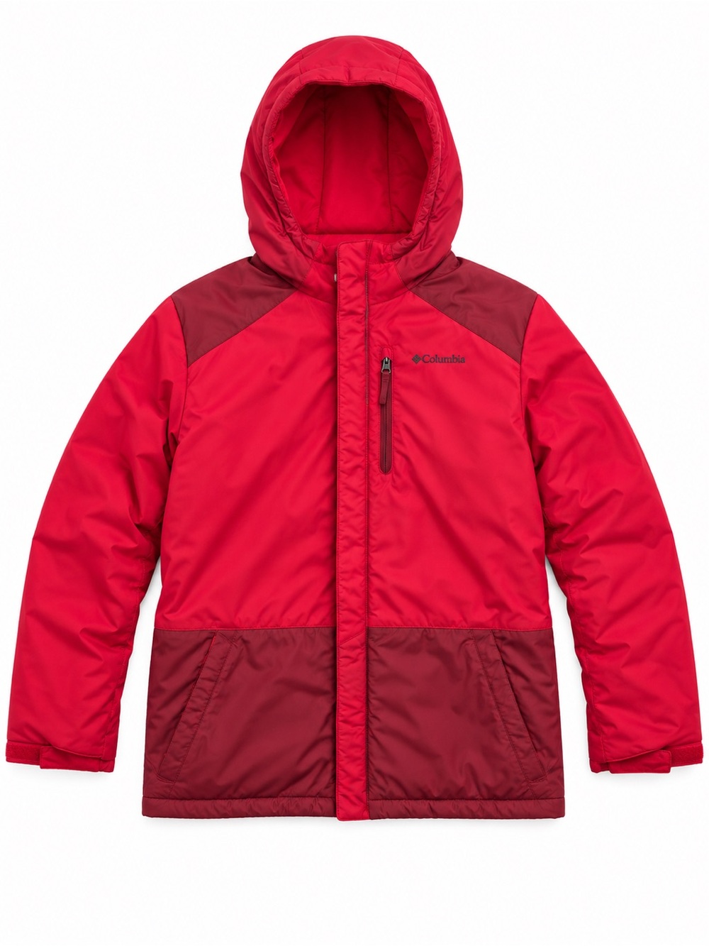 Columbia Red Burgundy Hooded Insulated Ski Jacket Winter Coat Kids XL